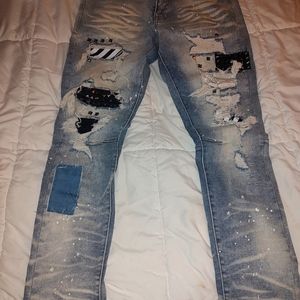 Smoke rise spiked jeans